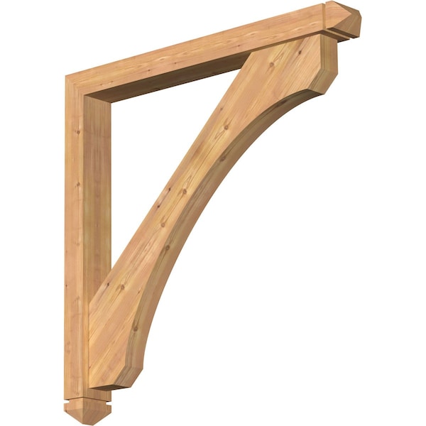 Ekena Millwork Legacy Arts and Crafts Smooth Bracket w/ Offset Brace, Western Red Cedar, 5 1/2"W x 48"D x 48"H BKT0604X48X48LEC03SWR - main